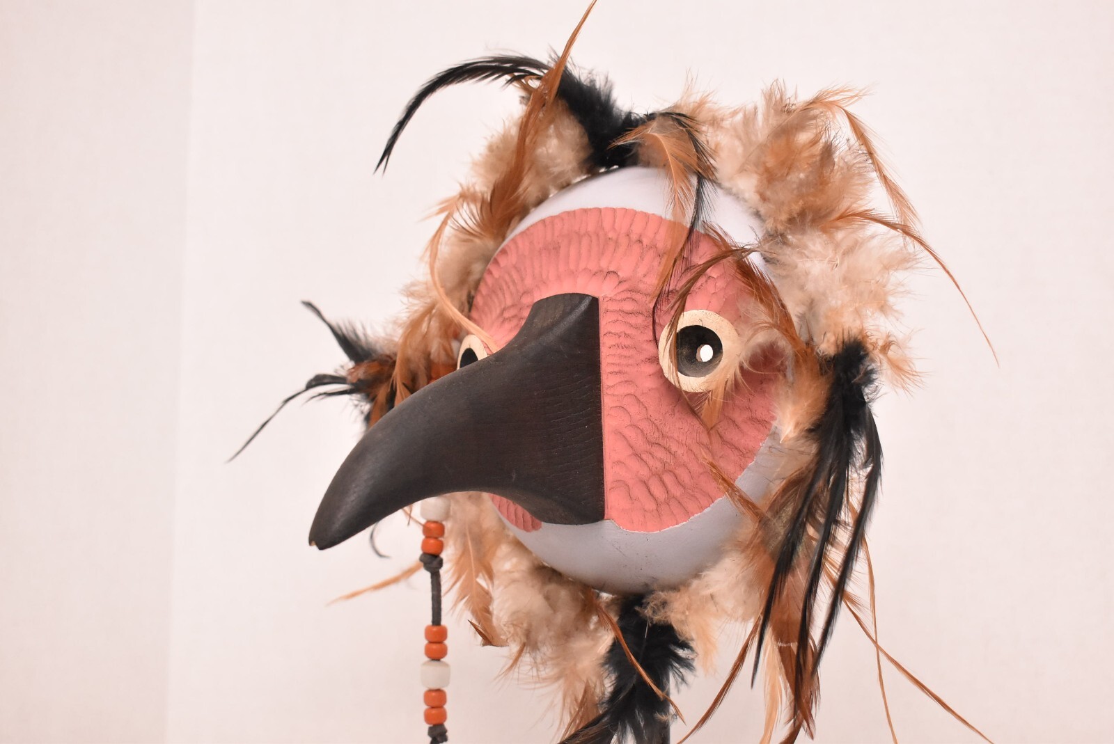 Native American Tsimshian Raven Pacific NORTHWEST COAST BIRD Mask Signed Carved