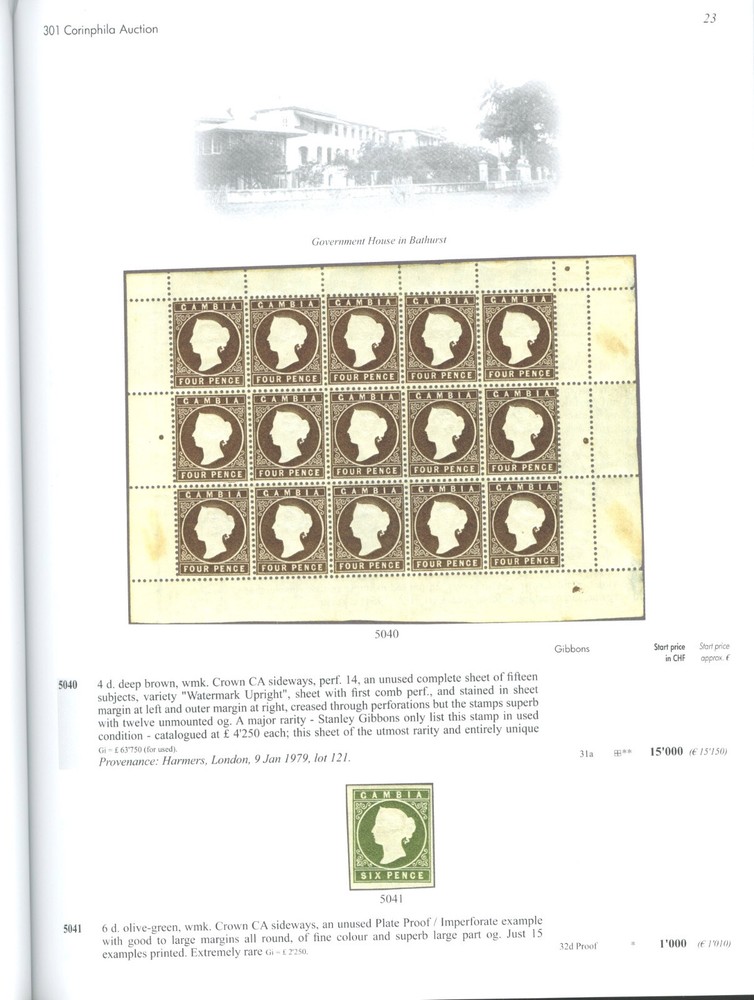 British West Africa Specialized Auction Catalogs Corinphila 2022-23