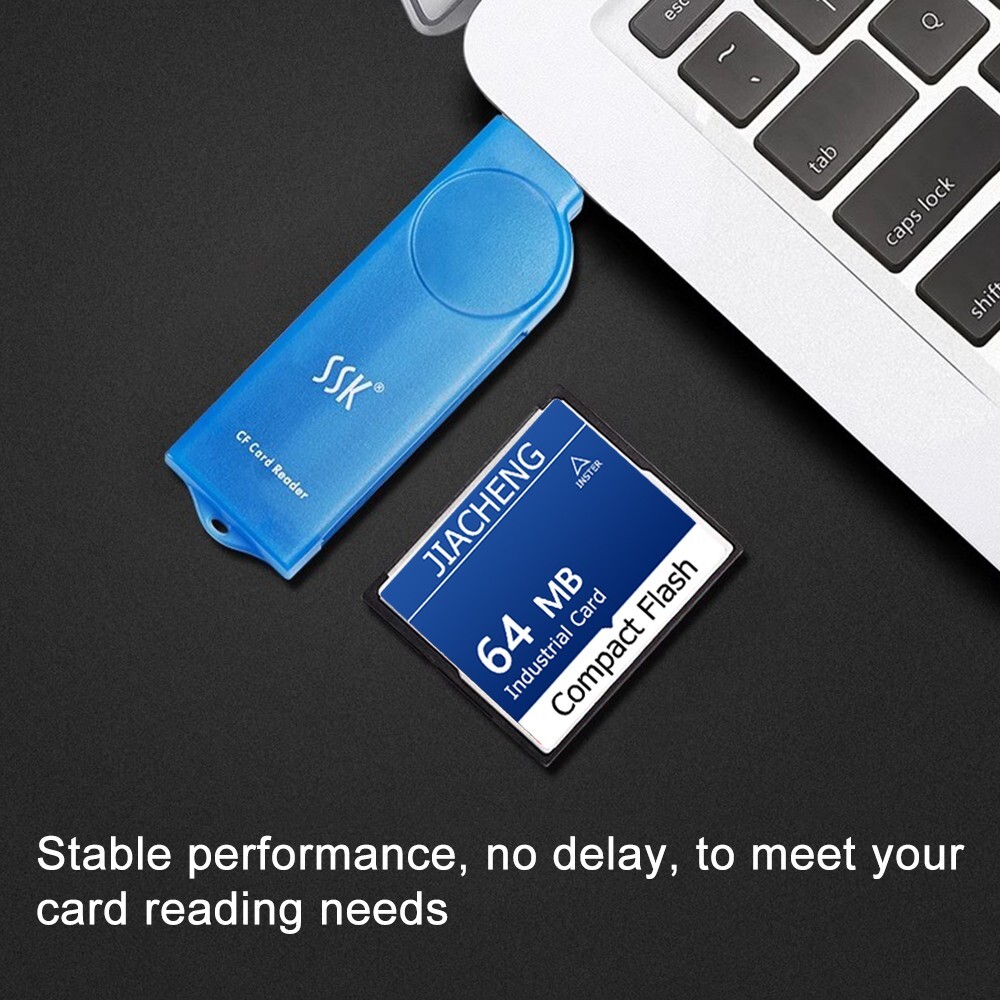 64MB CF Memory Card Compact Flash Card + CF-PCMCIA Adapter + SSK USB2.0 Reader