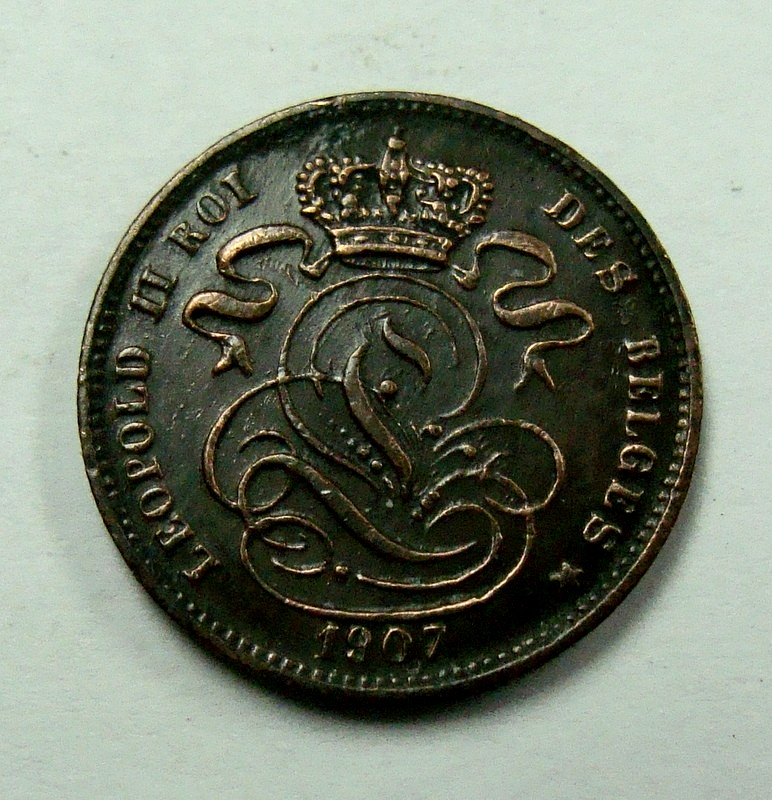 1907 BELGIUM 1 CENT, NICE COIN!!