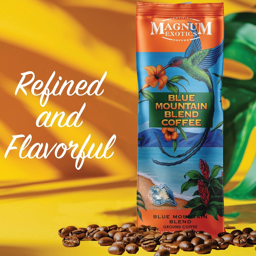 , Blue Mountain Coffee Blend - Medium-Light Roast Ground Coffee, Made from 10...