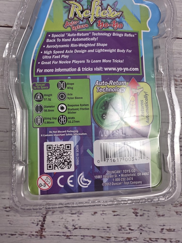 Duncan Toys Reflex Auto Return Yo-Yo Beginner String Trick Green 3513AR