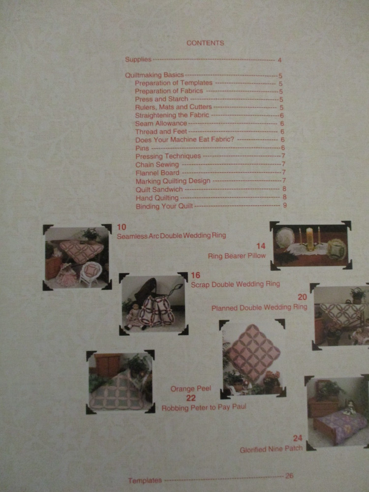 Miniature Double Wedding Ring Template Incomplete Set Includes Instructions