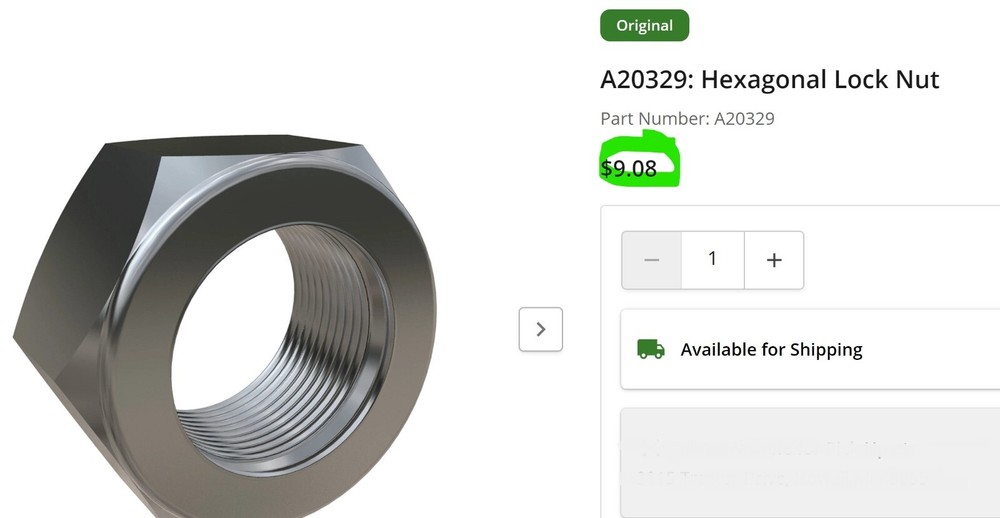 (2) John Deere Lock Nut - A20329 [C3BY #10