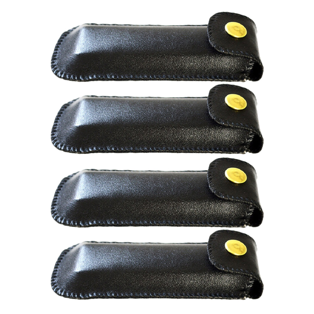 4pcs Harmonica PU Leather Cases Harmonica Storage Carrying Hard Cases Holder