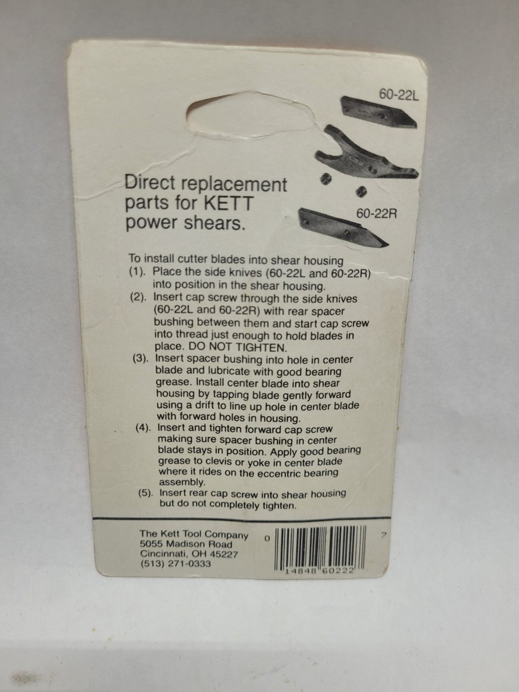 Kett 60-22R Double Cut Shear Side Knife Right