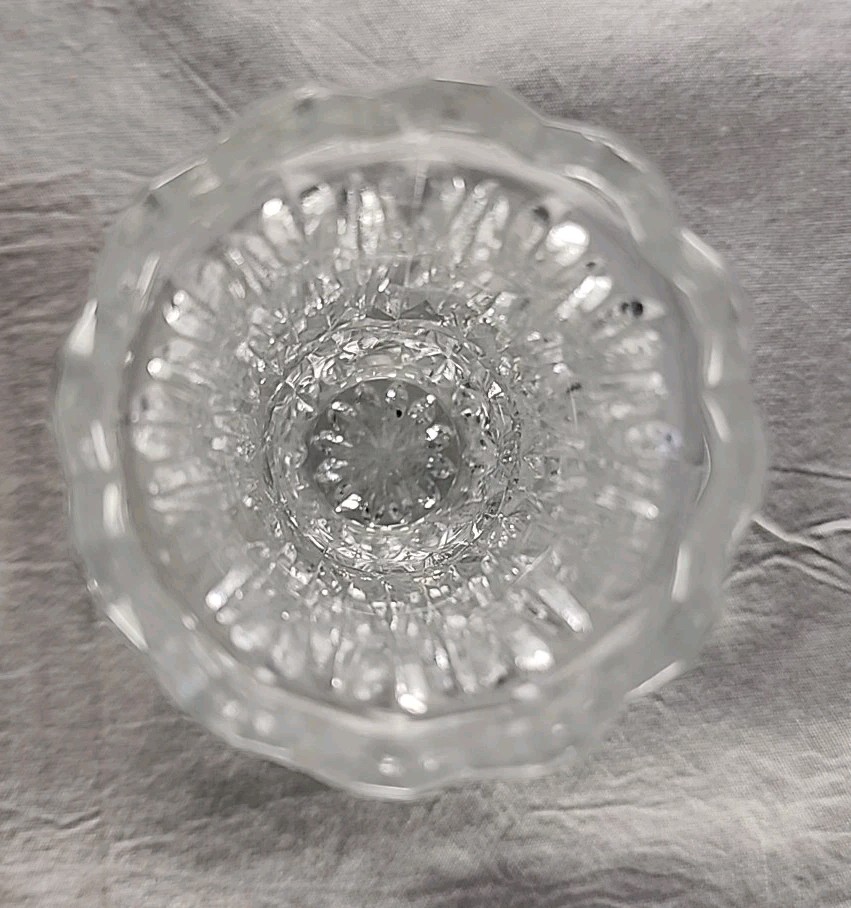 VTG Small Crystal Glass Toothpick holder Table Decor