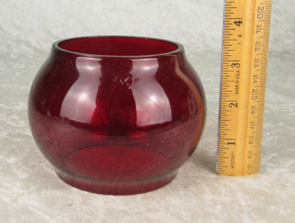 Kopp Railroad Glass Globe Ruby Red Train Lantern Ball Shape "K" Mark