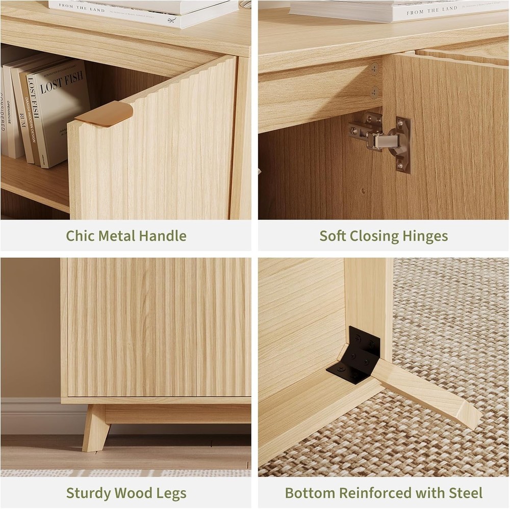 Sideboard Buffet Accent Cabinet Storage Adjust Shelf Coffee Bar Console Table