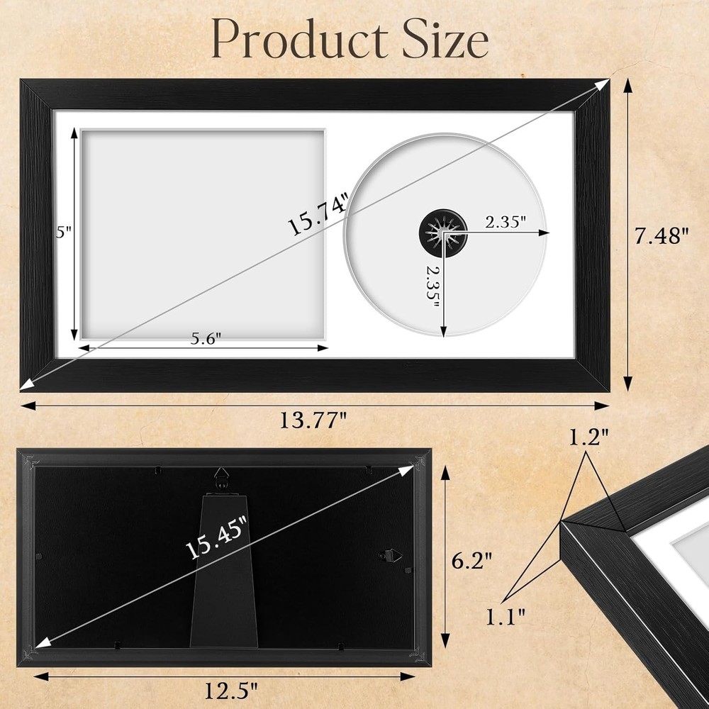 Versatile Double Groove CD Display Frame with Shatter-Proof Glass Protection