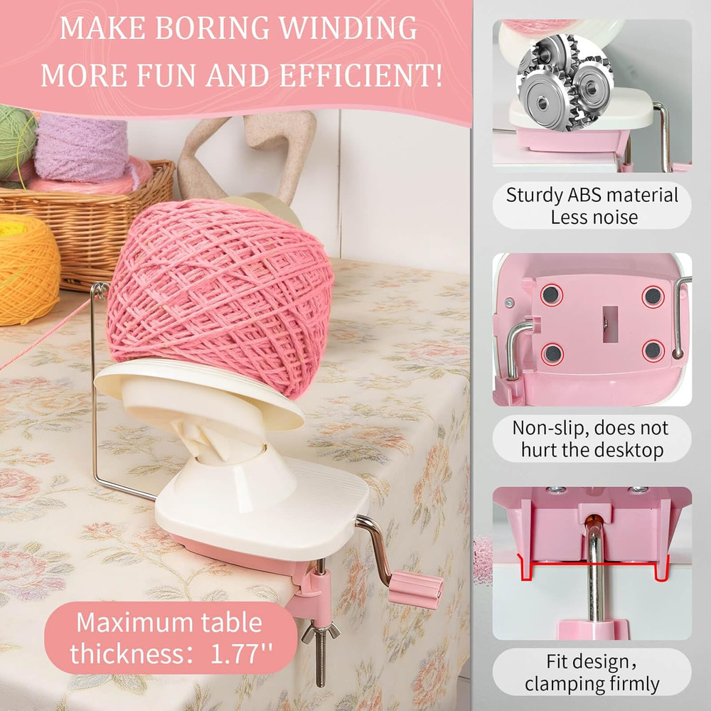 Yarn Winder and Swift Combo - Efficient Yarn Cake Maker for Size 5 Yarns