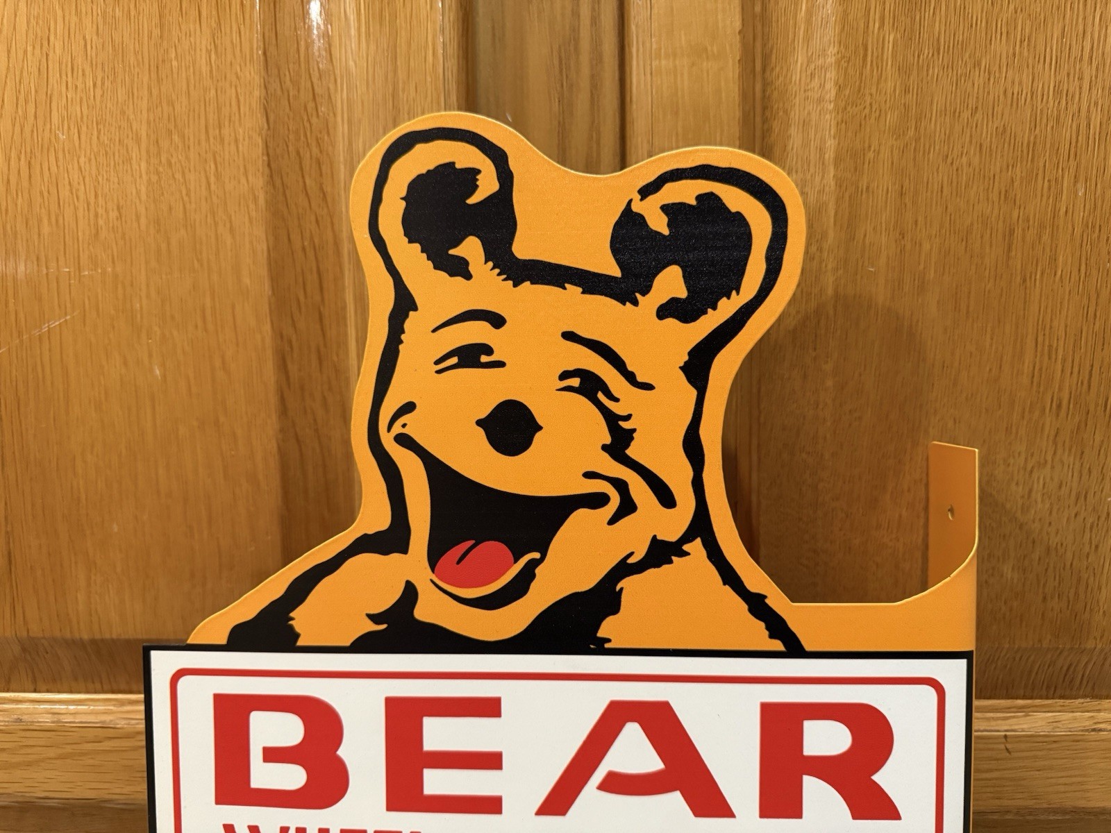 Bear Alignment Flange Sign Wheel Alinement Double Sided Vintage Style Wall Decor