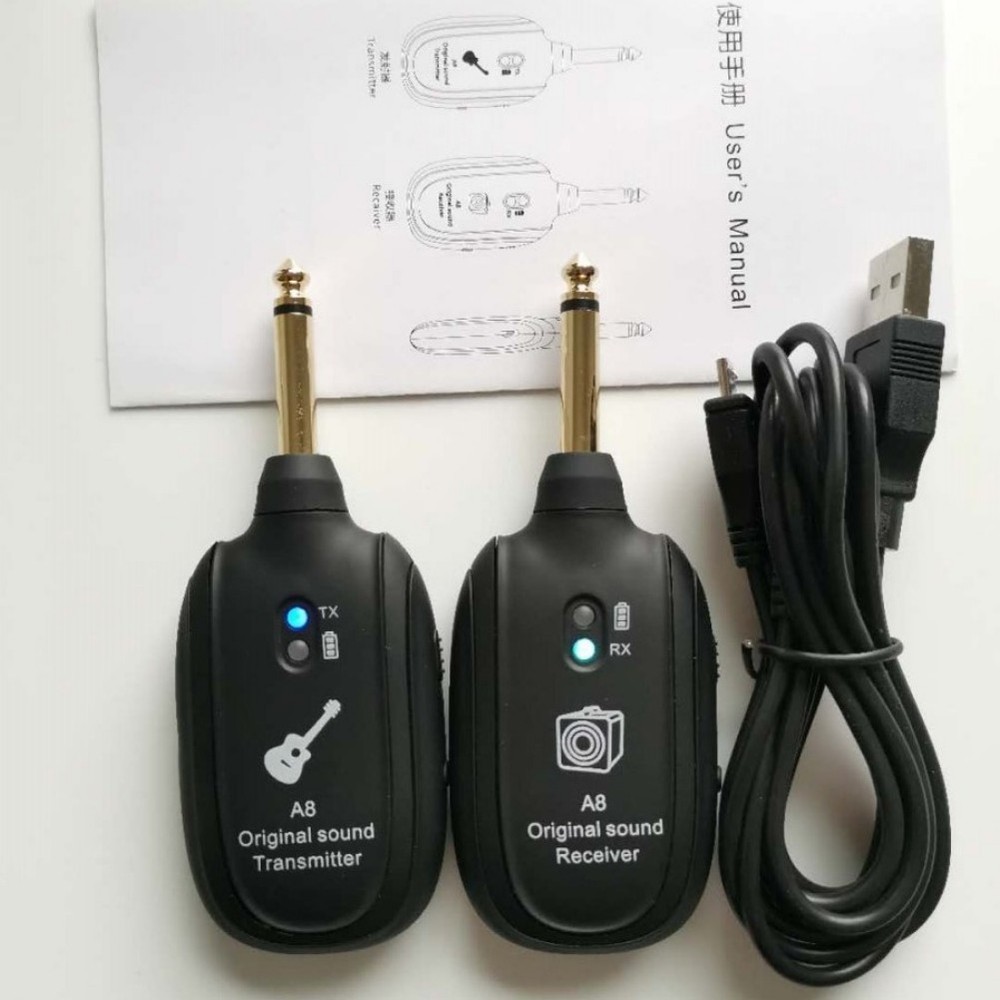 Professional Grade Wireless Guitar Transmitter & Receiver Rechargeable