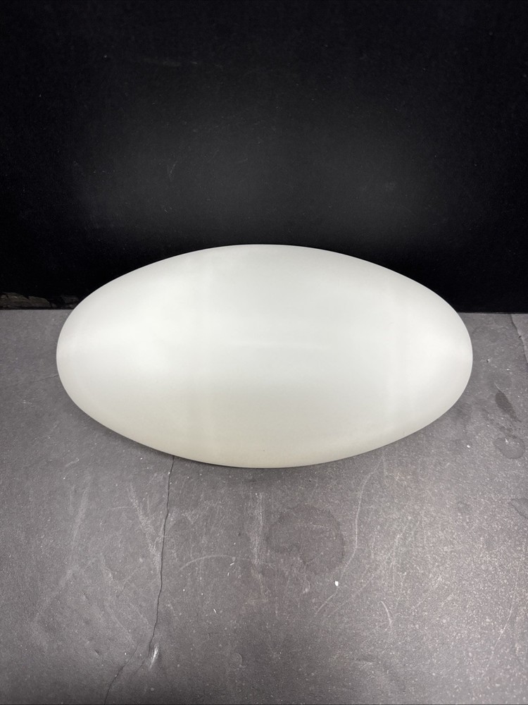 MCM SATIN WHITE ONE BULB FLUSH MOUNT PREOWNED WALL-CEILING FIXTURE