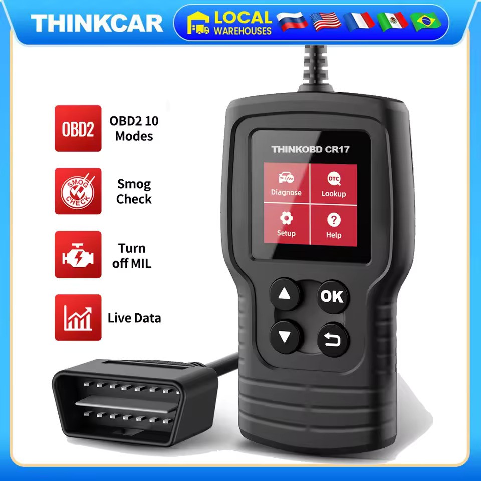 THINKOBD CR17 OBD2 Scanner OBD Code Reader Diagnostic Tool Check Engine Fault US