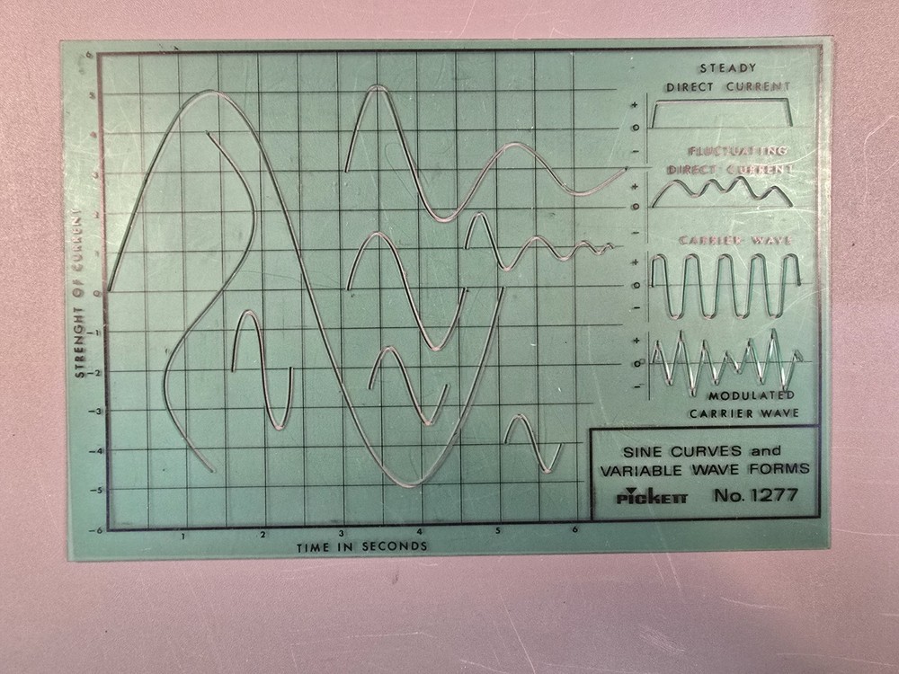 Pickett No.1277 Sine Curves & Variable Wave Forms Template Stencil (USED)