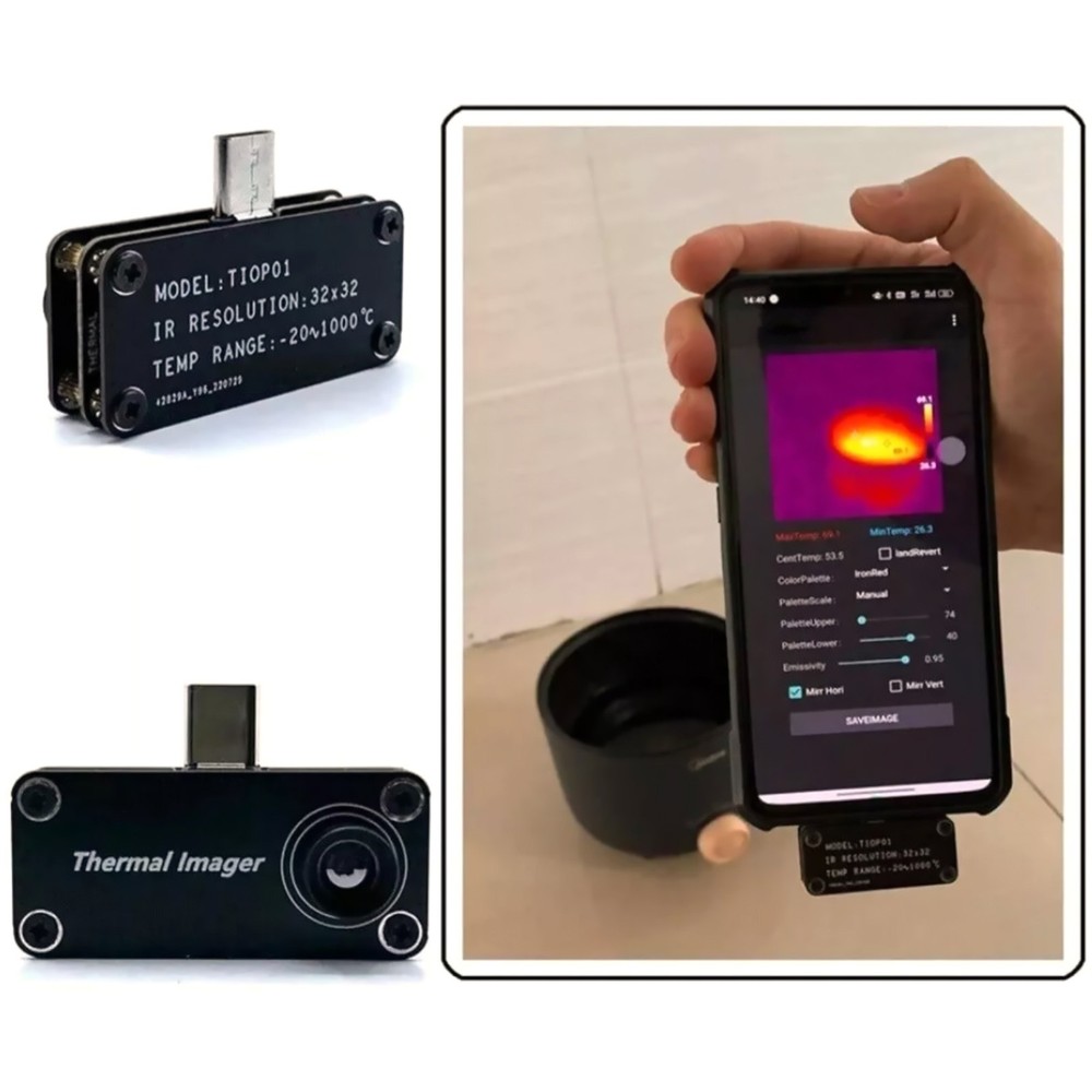 USB TypeC Thermal Imaging Camera IR Imager For Android -20℃~1000℃ Measuring