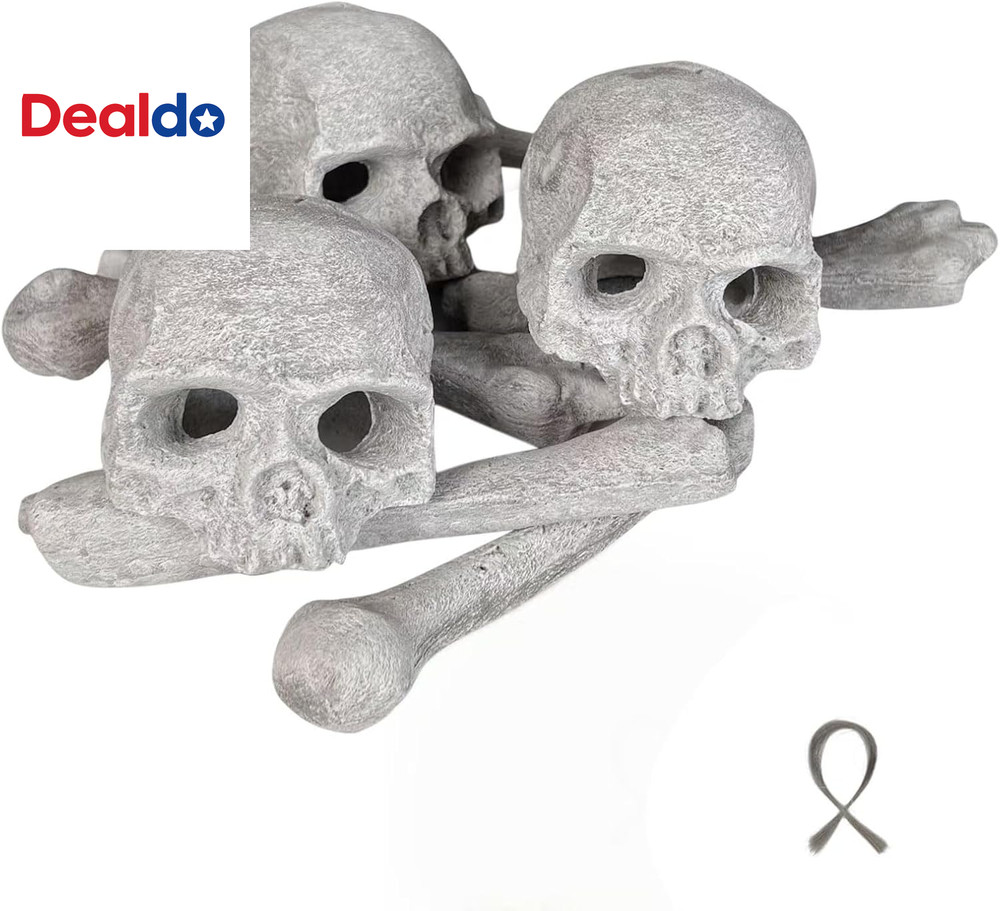 9 Pcs Ceramic Skulls for Fire Pit, Durable Reusable Fireproof Fire Pit Skull Log