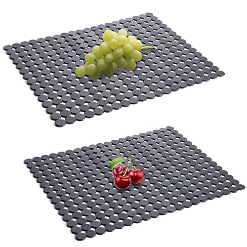 2Pack Kitchen Sink Mat for Stainless Steel/Ceramic Sinks, PVC Eco Solid Gray