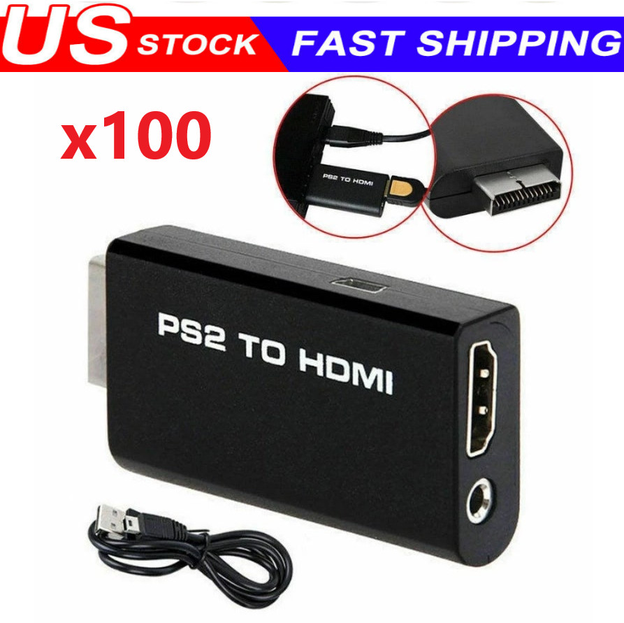 PS2 to HDMI Video Converter Adapter with 3.5mm Audio Output for HDTV Monitor Lot