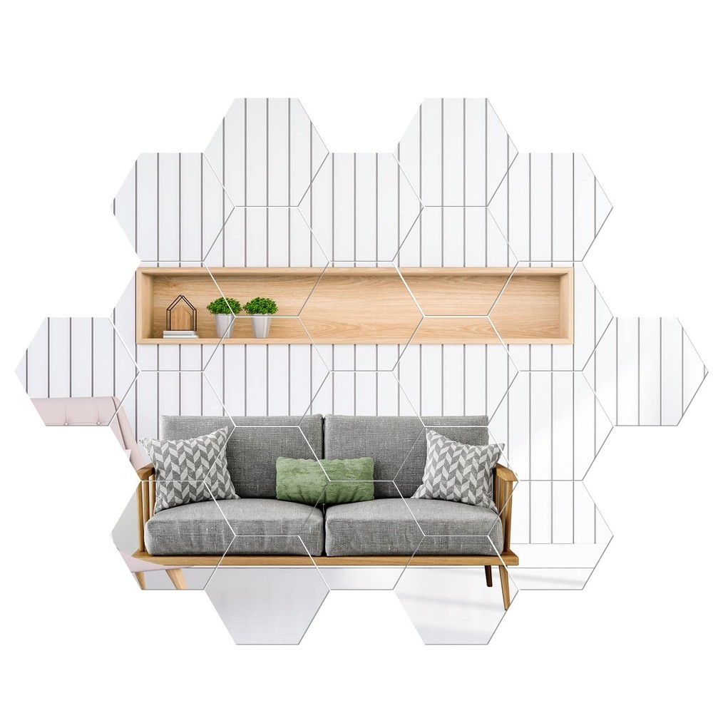 Hexagonal Mirror Glass Wall Mirror Bulk Adhesive Mirror Flat Flexible Wall Gl...
