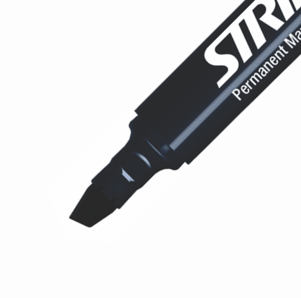Stride StrideMark Tank Permanent Marker, Broad Chisel Tip, Black, 12/Pack
