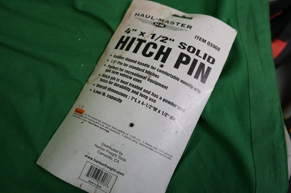 Haul Master 03908 Solid Hitch Pin 4"x1/2"
