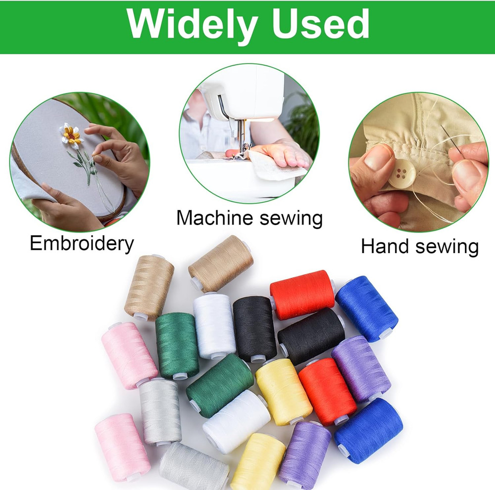 Simthread All Purpose Sewing Thread, 4 Spools Each 1000 Yards of Polyester Threa