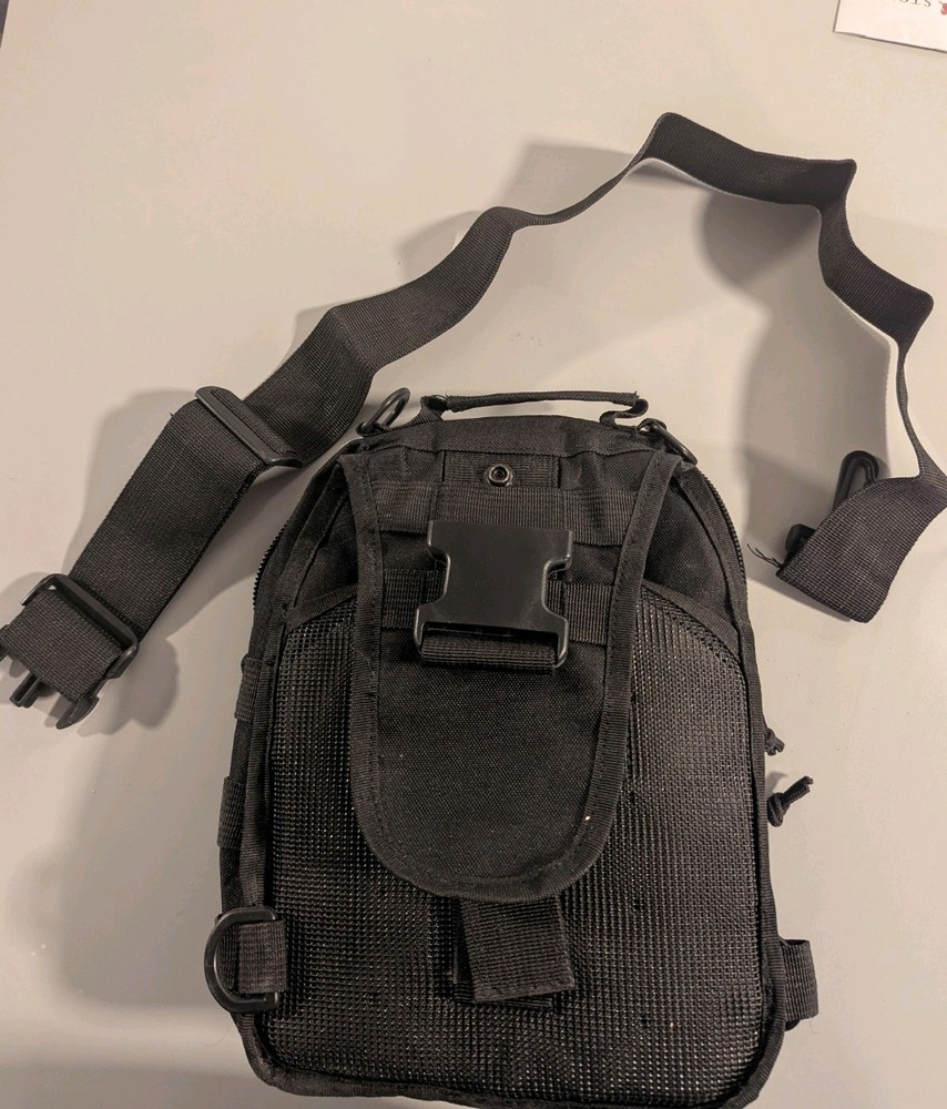 Tactical Sling Bag Small EDC MOLLE Black, Used