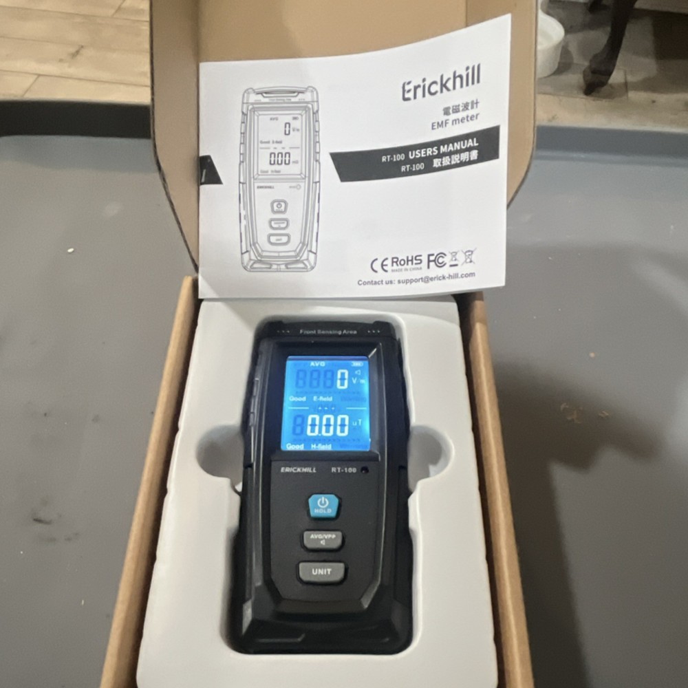 Erickhill EMF Meter RT-100 Digital Display Tester with User Manual