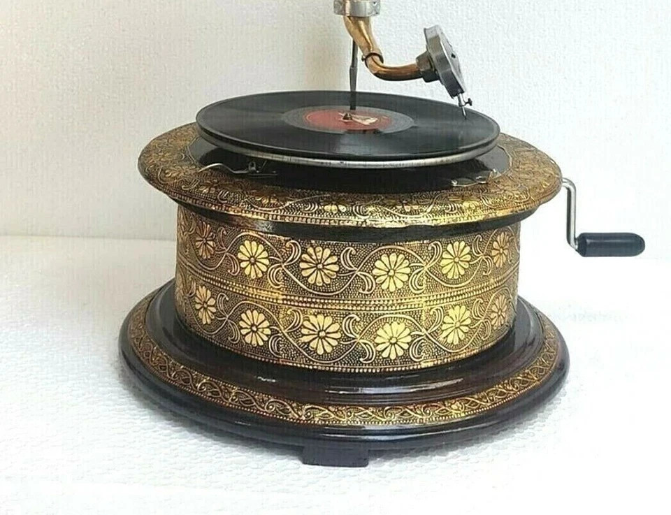 Vintage HMV Gramophone Fully Functional working Phonograph, win-up record player
