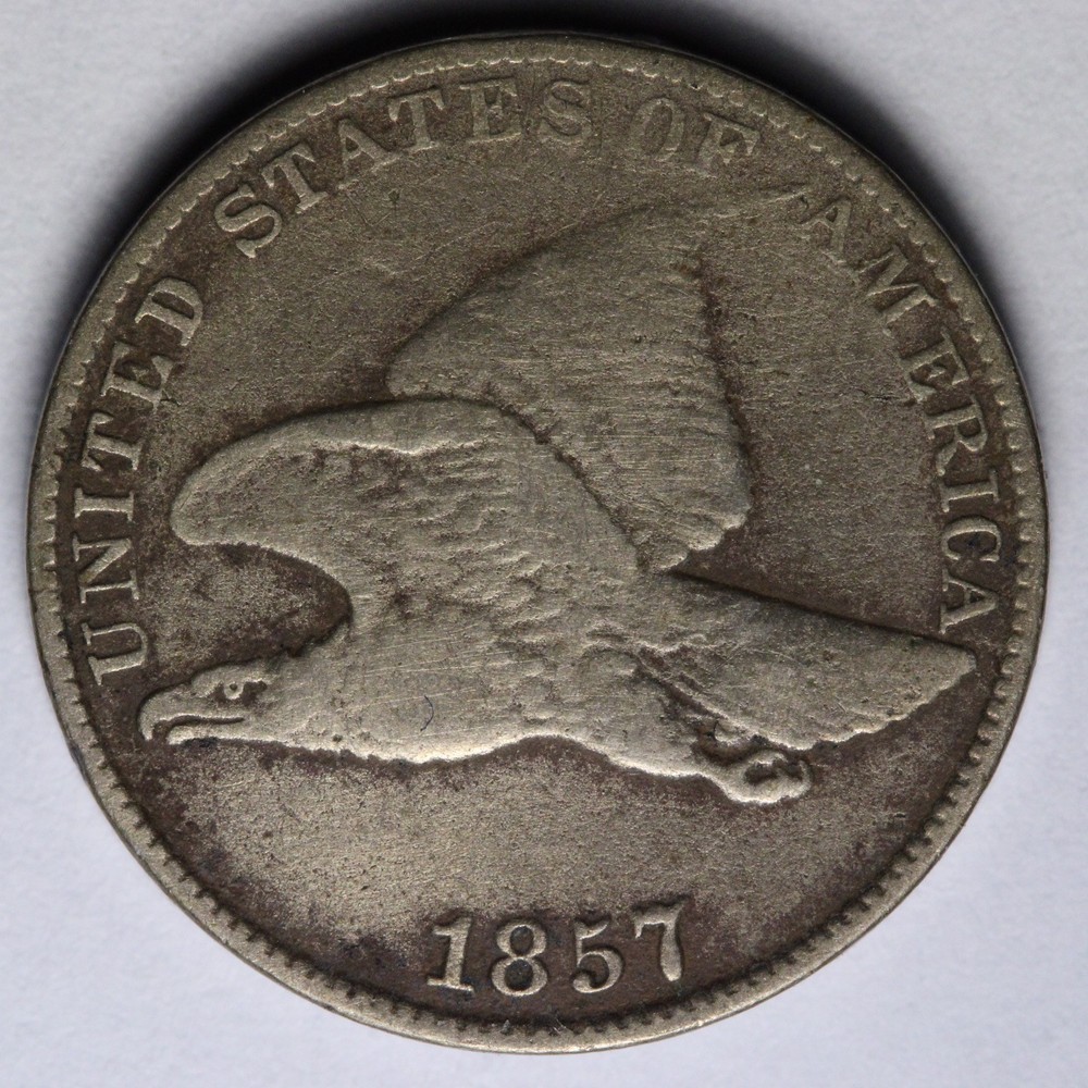 1857 Flying Eagle Cent Penny VF E184 VXZA