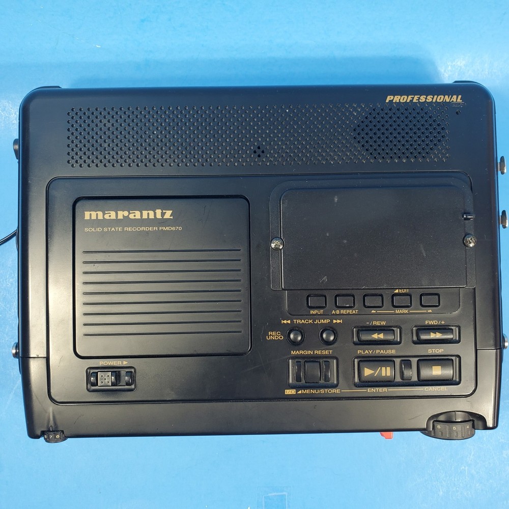 Marantz Solid State Recorder PMD670 U1B Power Cord play/pause Control Flash Card