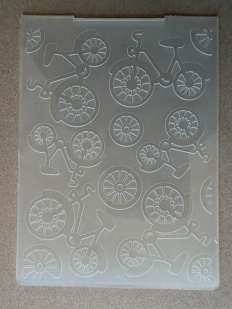 Bicycles Embossing Folders, Textured Embossed, transparent