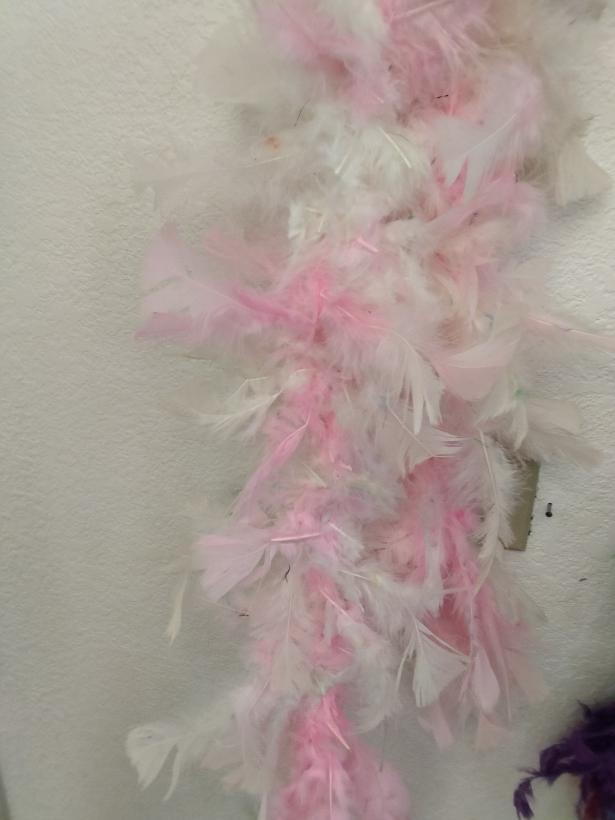 Pair of Genuine Feather Boas (One rainbow and one Pink)