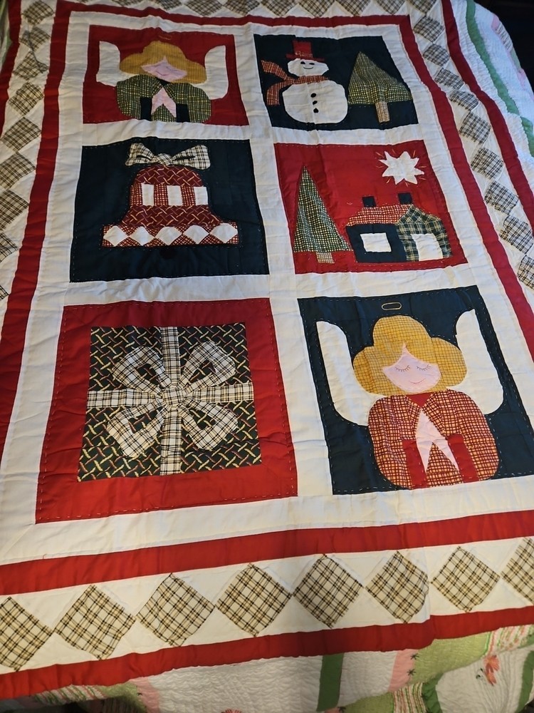 Christmas Handmade Patchwork Throw 50"X60" New