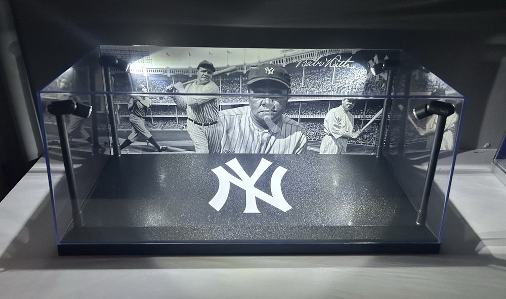 Babe Ruth Custom 2-card PSA & BGS display case with LED lights - NY