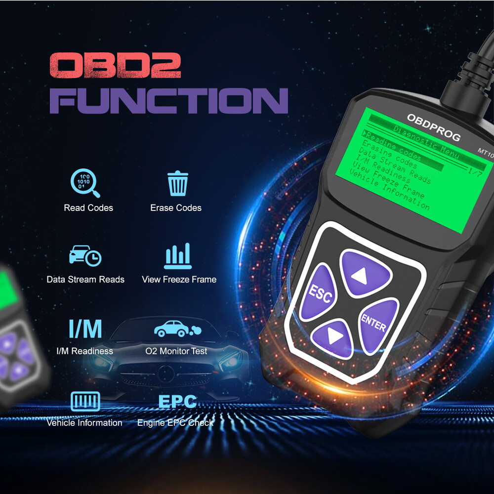 Car OBD2 Scanner Automotive Check Engine Fault Code Reader EOBD Diagnostic MT100