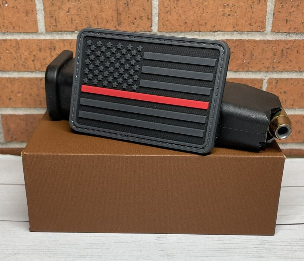 PVC Tactical Morale Patch - USA Thin Red Line Flag Patch - Firefighter Patch