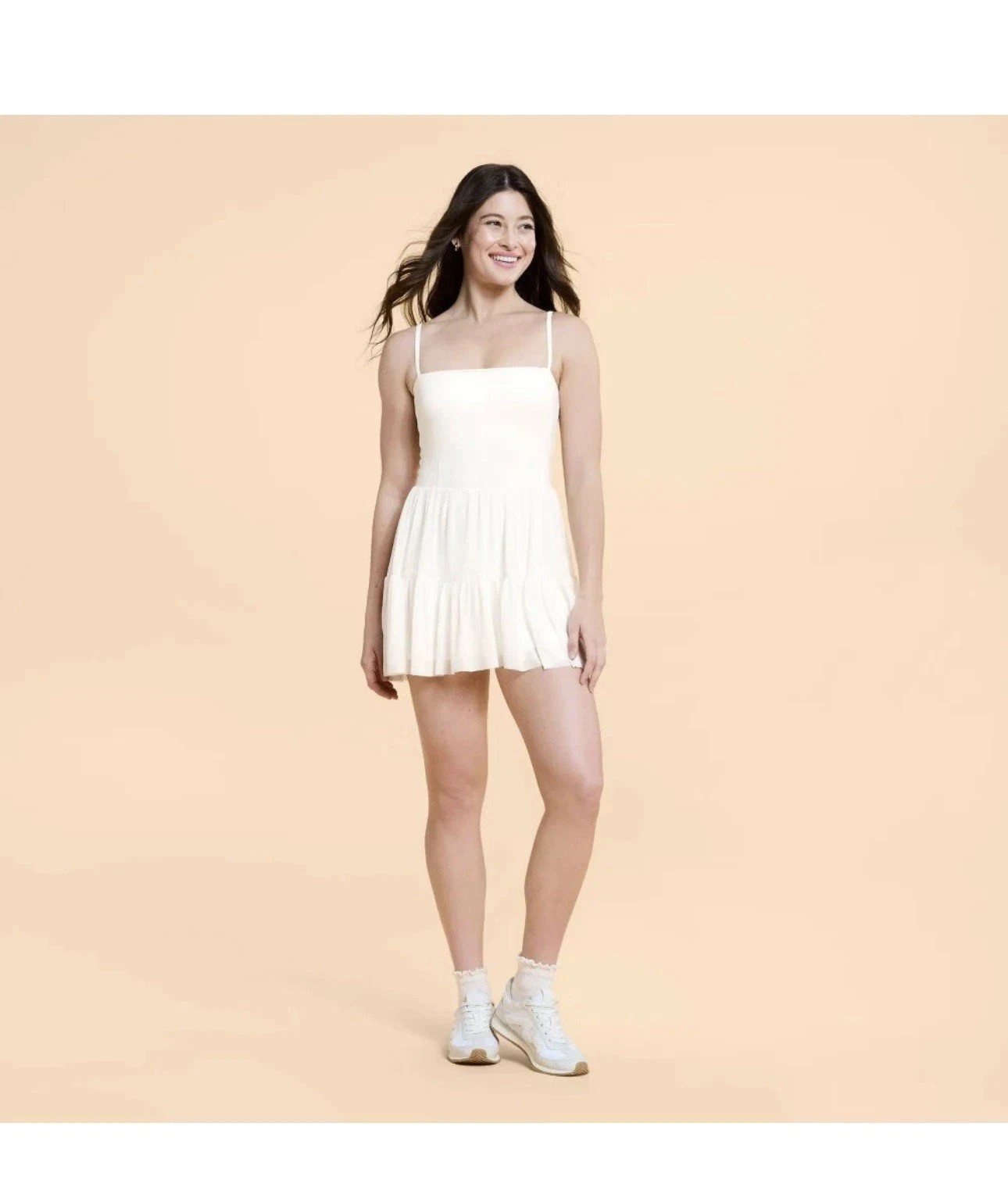 Blogilates Ballerina Active Dress W/Shorts Sugar Swizzle/Cream Size Small NWT