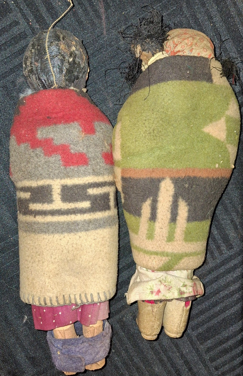 Skookum Dolls Lot of 2 Very Early Dried Apple & Other Need Some Repair