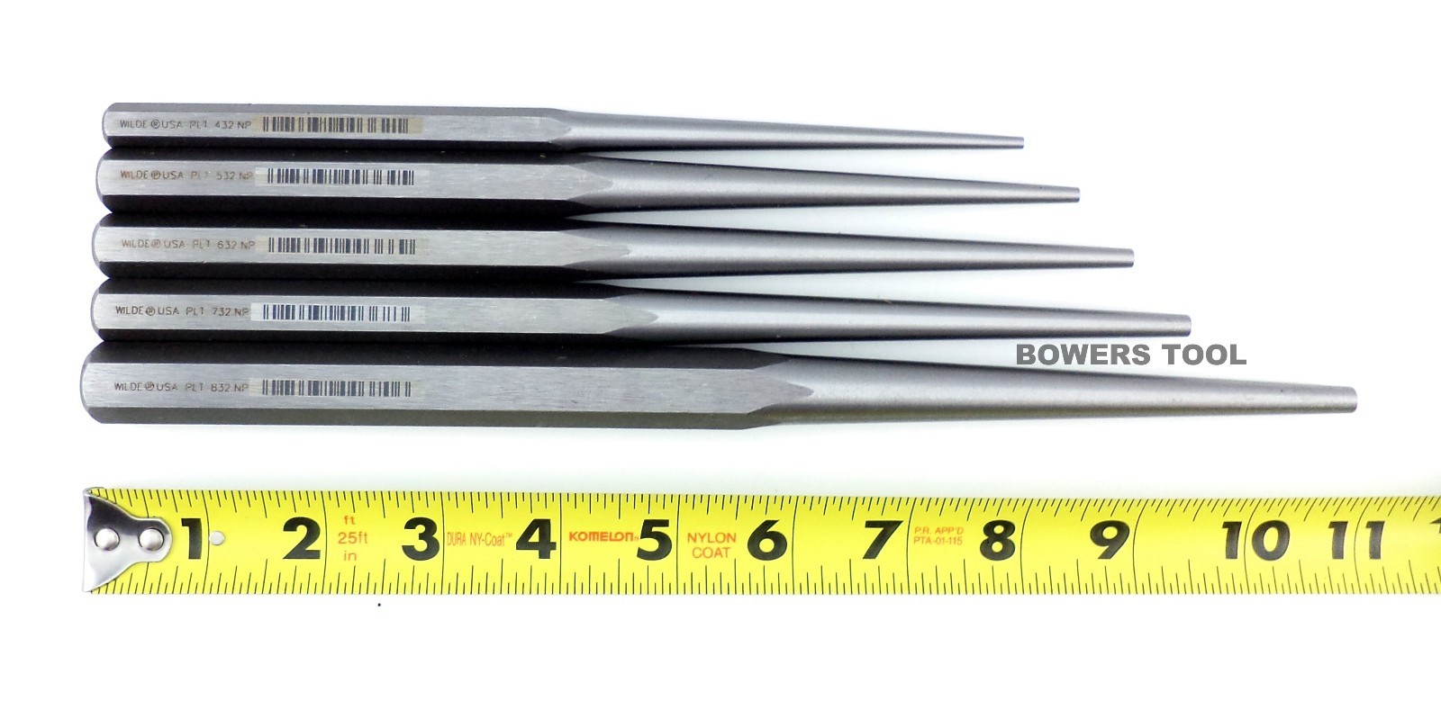 Wilde Tool 5pc Extra Long Taper Line up Drift Punch Set Professional MADE IN USA