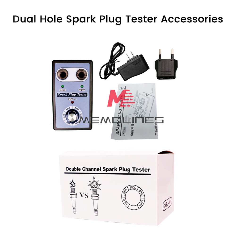 Dual Hole 12V Car Spark Plug Tester Ignition Plug Analyzer Diagnostic Detector