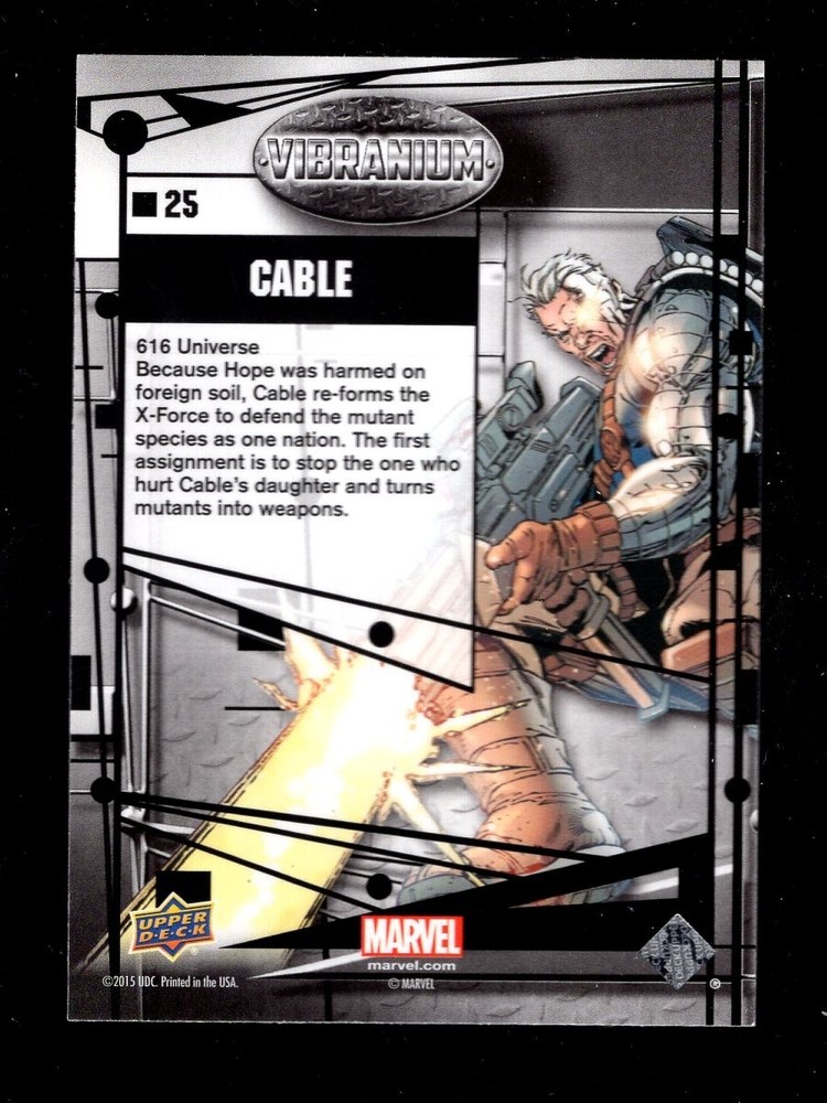 2015 UPPER DECK MARVEL VIBRANIUM CHROME #25 CABLE