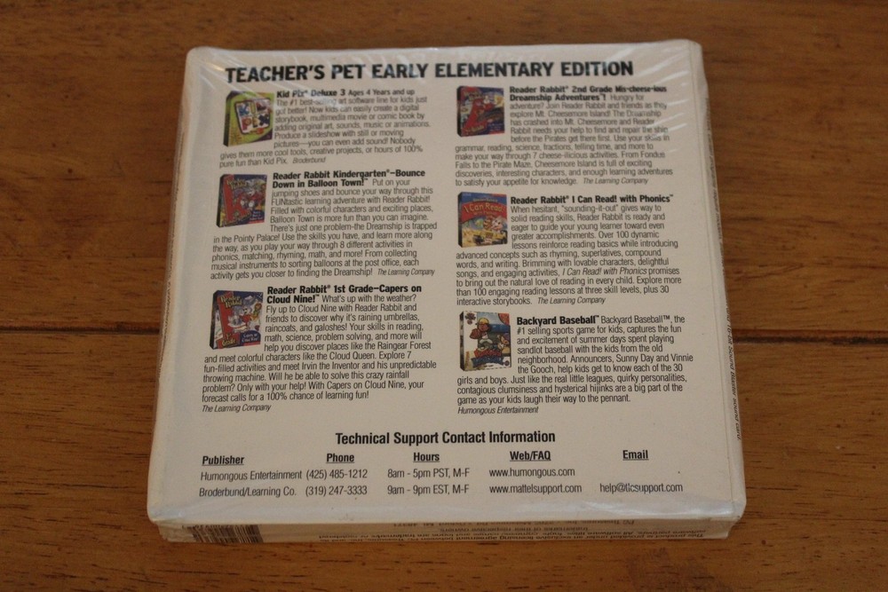 Vintage Teacher's Pet Early Elementary PC 6-CD Set Windows Sealed Reader Rabbit