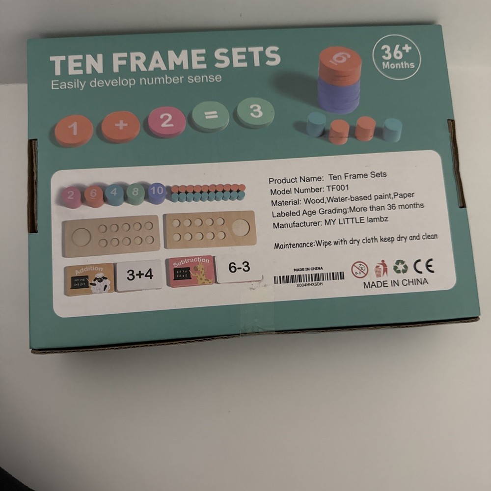 Ten Frame Sets Easily Developed Number Sense 36months+