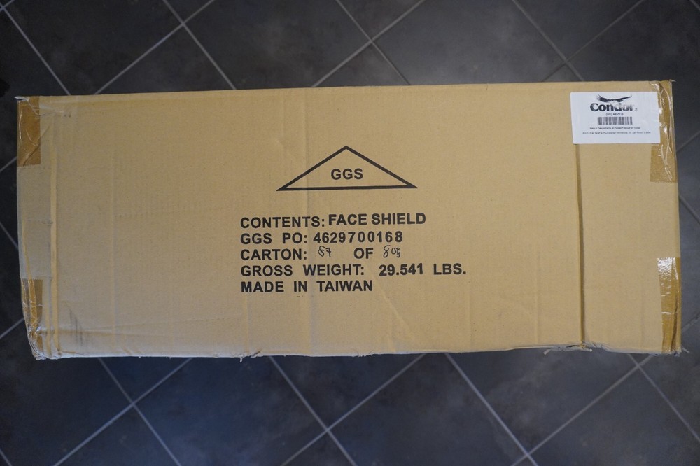 Condor Pinlock Face Shield Assembly : Uncoated Clear Visor, Polycarbonate, 50 pc