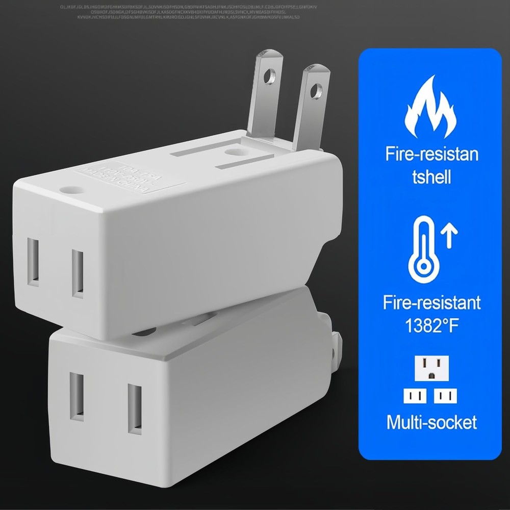 4 Pack Mini Indoor Wall Tap Plug, AC Flat Plug Adapter Outlet Extender