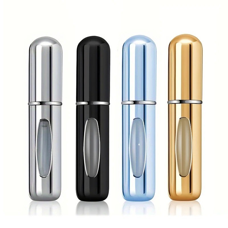 4Pc 5ml Mini Refillable Travel Portable Perfume Atomizer Bottle Spray Pump Cases