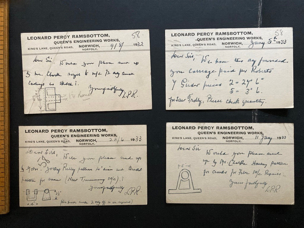 1932/33 Leonard Percy Ramsbottom Queen's Engineering Norwich postcards